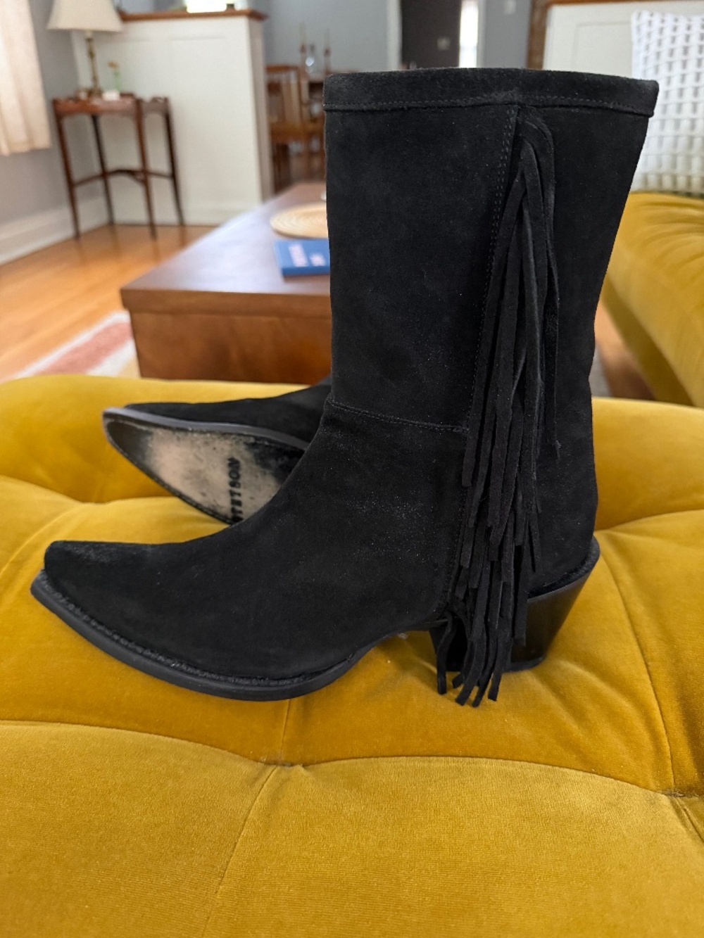 Stetson Halle Suede Fringe Zip Boot